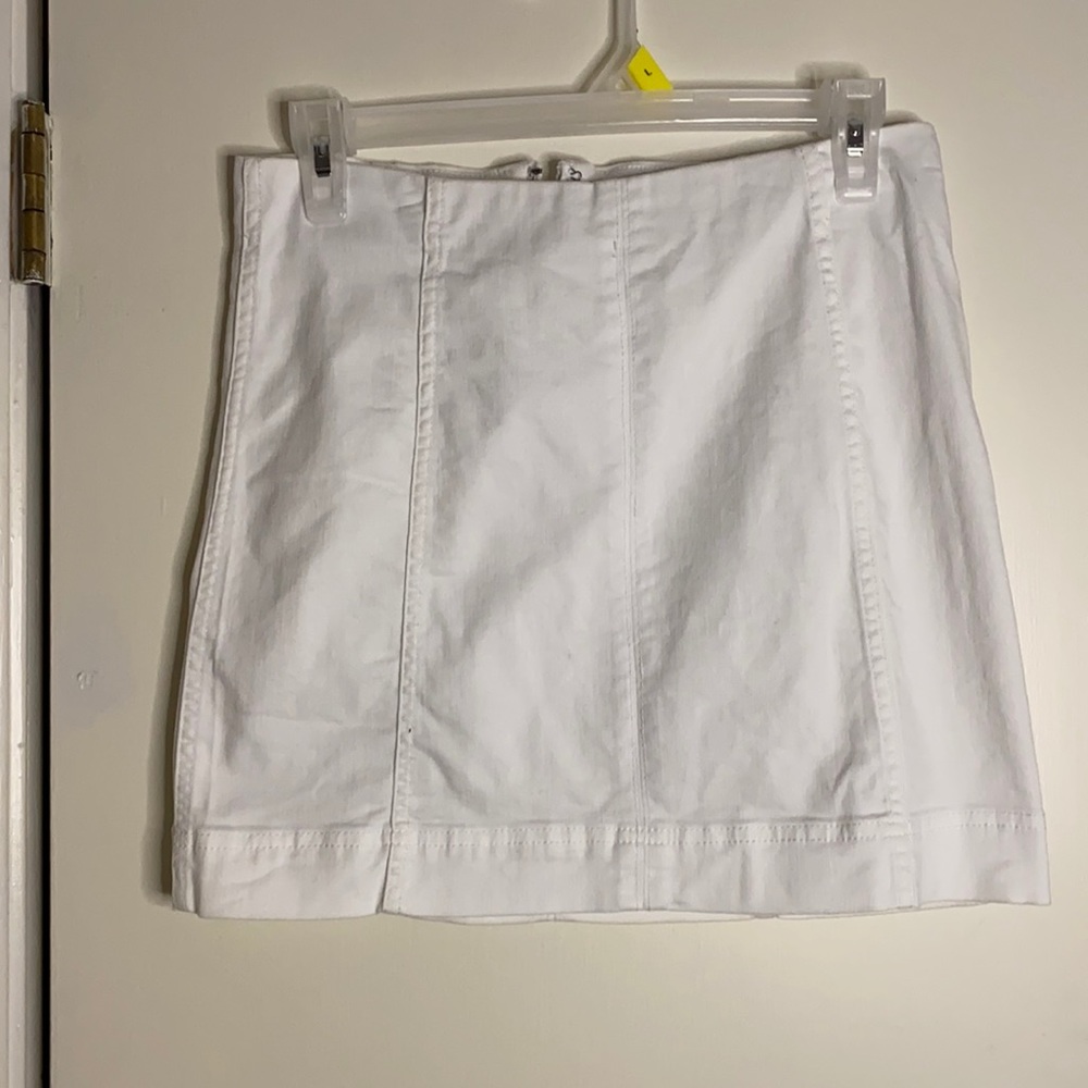 White mini skirt